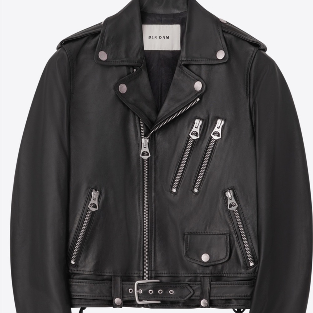 Blk dnm leather biker